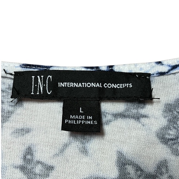 INC INTERNATIONAL CONCEPTS 100% Cotton Knit Surplice Front Bubble Sleeve Top L - Picture 5 of 9